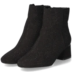 Ankle Boots - Black micro/ stones