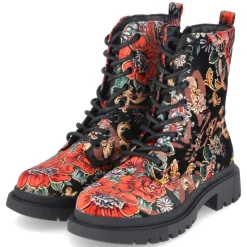 Boots - Velvet Black-Red