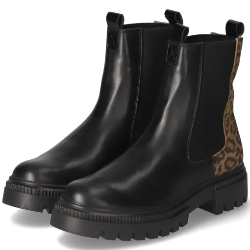 Chelsea Boot - Black-Leopard