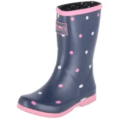 Gummistiefel DOTS - Navy white Pink