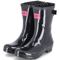Gummistiefel GLOSSY - black-pink