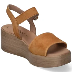 Keilsandaletten - cognac (holz)