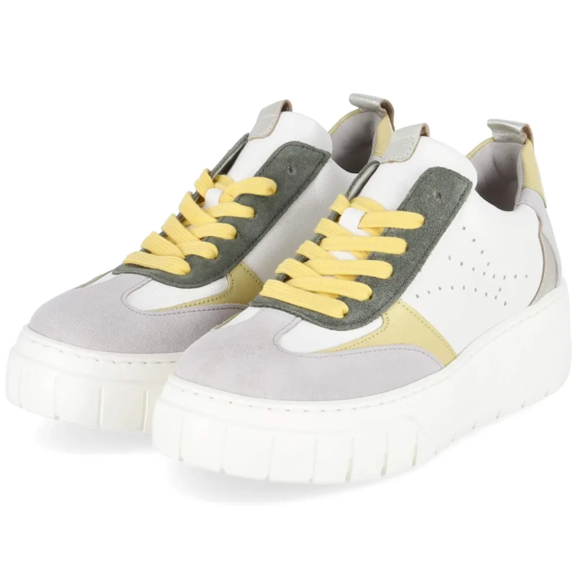 Low Sneaker - latte/yellow/pine