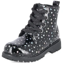 Schnürboots - schwarz/silber