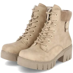 Schnürstiefeletten - beige