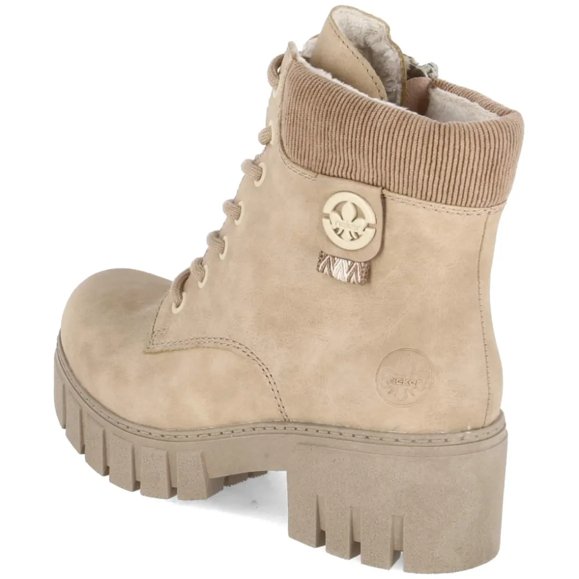 Schnürstiefeletten - beige