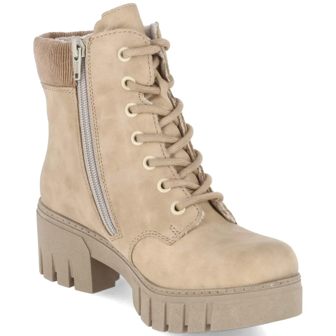 Schnürstiefeletten - beige