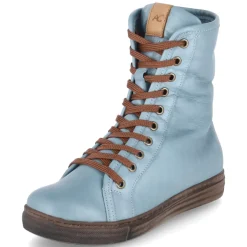 Schnürstiefeletten - petrol/ brandy