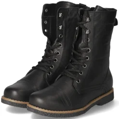 Schnürstiefeletten - schwarz