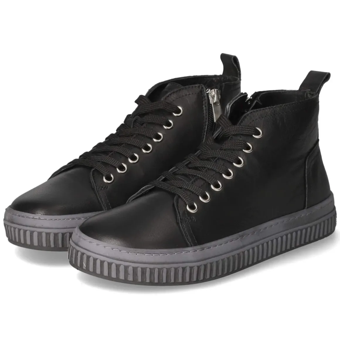 Schnürstiefeletten - schwarz/schiefer